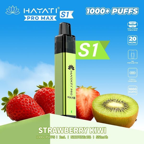 Hayati Pro Max S1 Prefilled Pod Vape Kit – Rechargeable 1000 Puff Pod System UK - Noble Vape