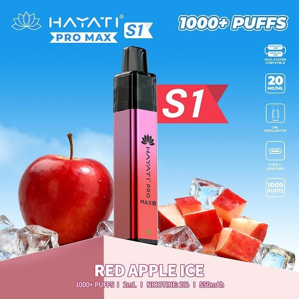 Hayati Pro Max S1 Prefilled Pod Vape Kit – Rechargeable 1000 Puff Pod System UK - Noble Vape