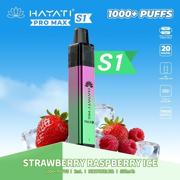 Hayati Pro Max S1 Prefilled Pod Vape Kit – Rechargeable 1000 Puff Pod System UK