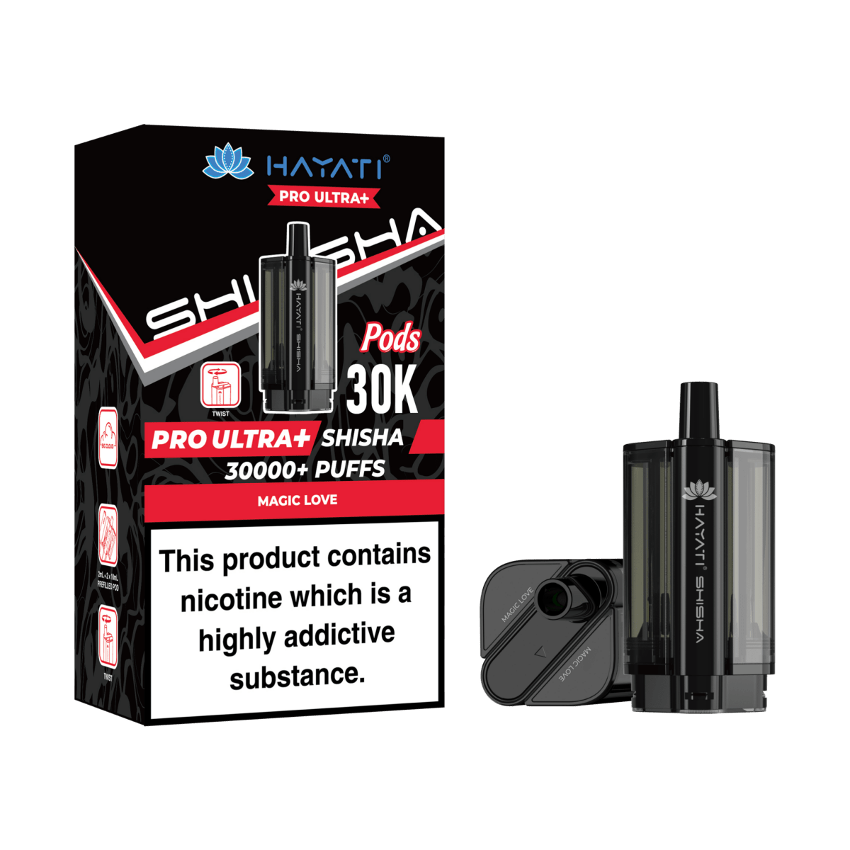 Hayati Pro Ultra Plus Shisha 30K Prefilled Pods – Replacement Dual Flavour Pods - Noble Vape