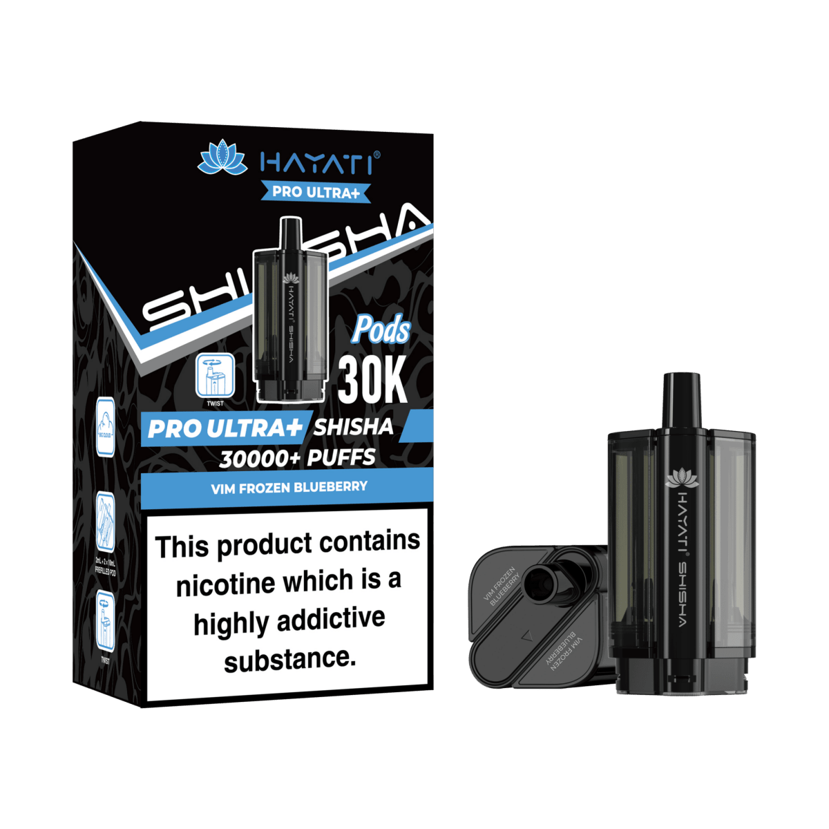 Hayati Pro Ultra Plus Shisha 30K Prefilled Pods – Replacement Dual Flavour Pods - Noble Vape