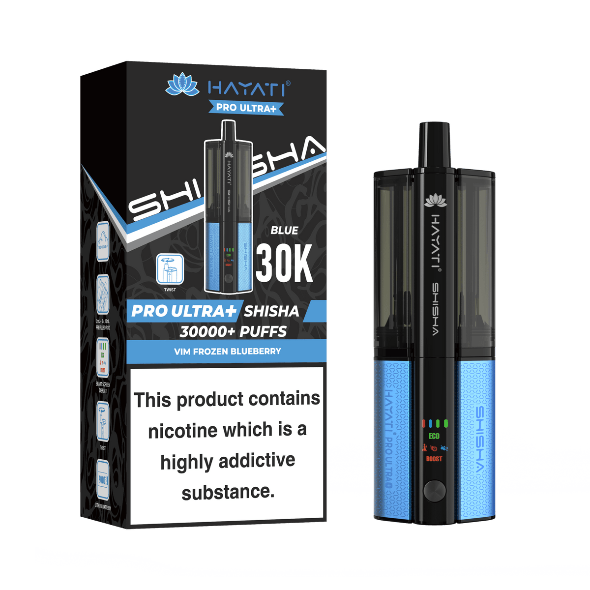 Hayati 30k vape kit dual flavour twist system