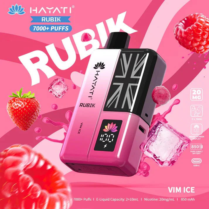 Hayati Rubik 7000 Puffs Prefilled Pod Vape Kit - Noble Vape Vim-Ice