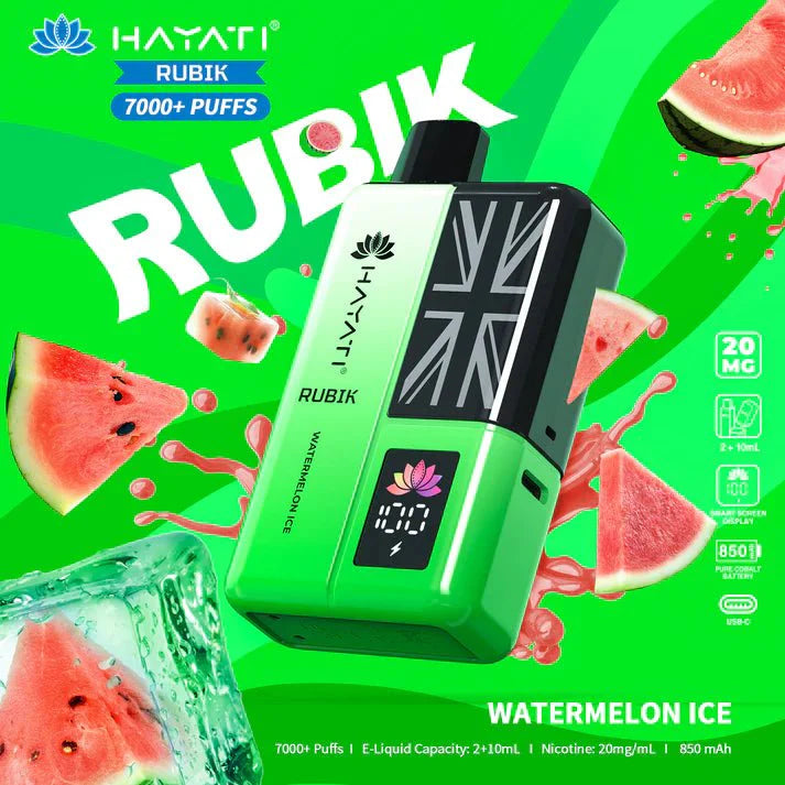 Hayati Rubik 7000 Puffs Prefilled Pod Vape Kit - Noble Vape Watermelon-Ice