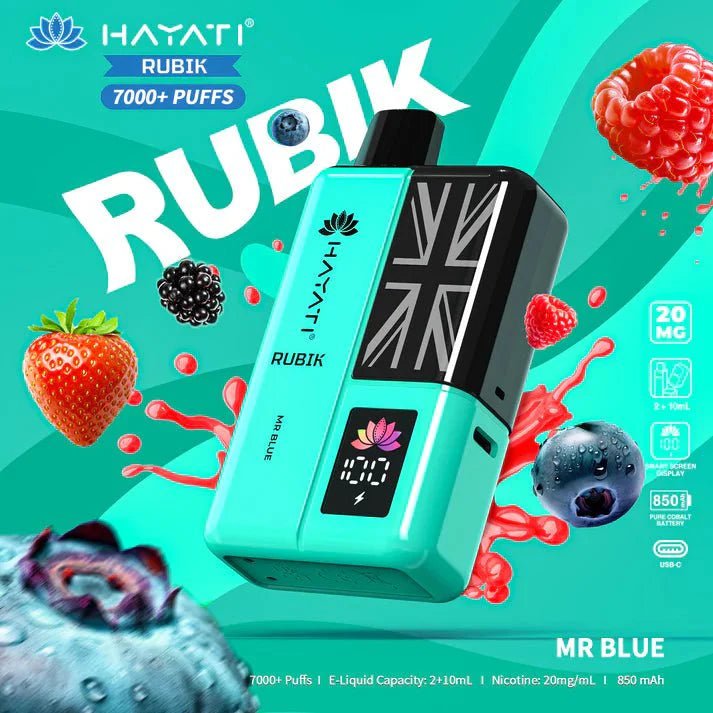 Hayati Rubik 7000 Puffs Prefilled Pod Vape Kit - Noble Vape