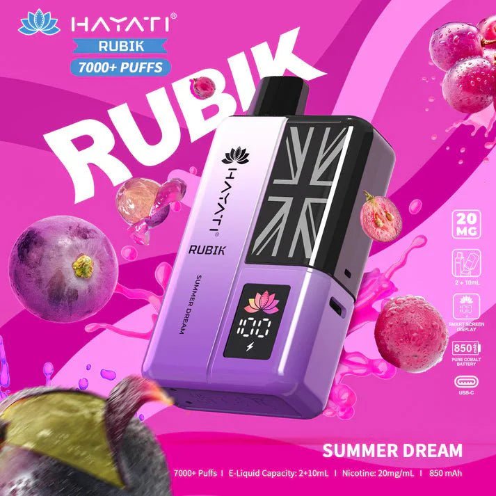 Hayati Rubik 7000 Puffs Prefilled Pod Vape Kit - Noble Vape