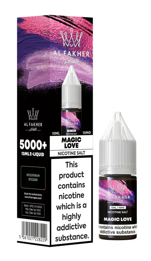 Al Fakher Nic Salt E‑Liquid 10ml – Premium Nicotine Salt Vape Juice UK (Multiple Flavours) - Noble Vape Magic-Love