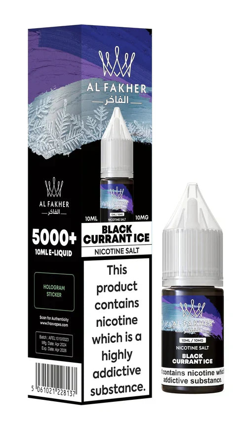 Al Fakher Nic Salt E‑Liquid 10ml – Premium Nicotine Salt Vape Juice UK (Multiple Flavours) - Noble Vape Blackcurrant-Ice