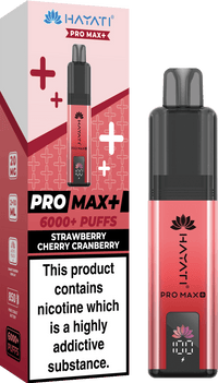 Hayati Pro Max+ 6000 Puffs Prefilled Kit - Noble Vape Strawberry-Cherry-Cranberry