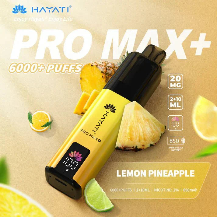 Hayati Pro Max+ 6000 Puffs Prefilled Kit - Noble Vape Lemon-Pineapple