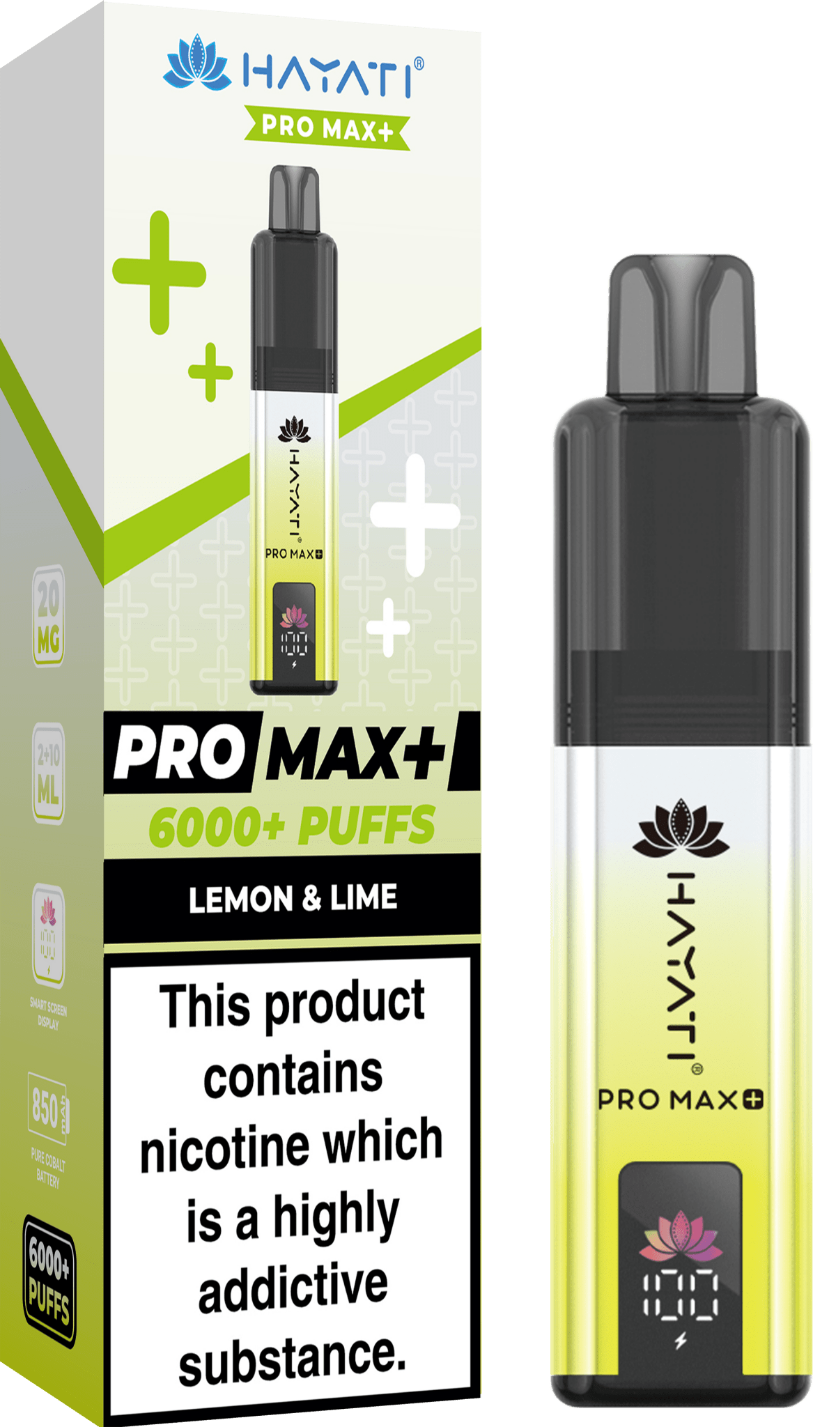 Hayati Pro Max+ 6000 Puffs Prefilled Kit - Noble Vape Lemon-Lime