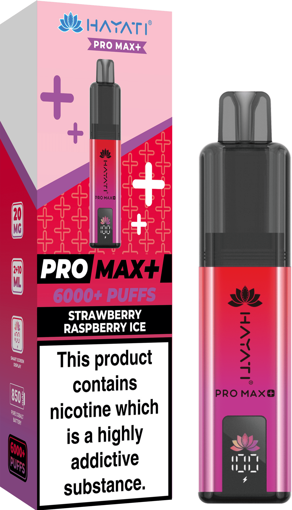 Hayati Pro Max+ 6000 Puffs Prefilled Kit - Noble Vape Strawberry-Raspberry-Ice